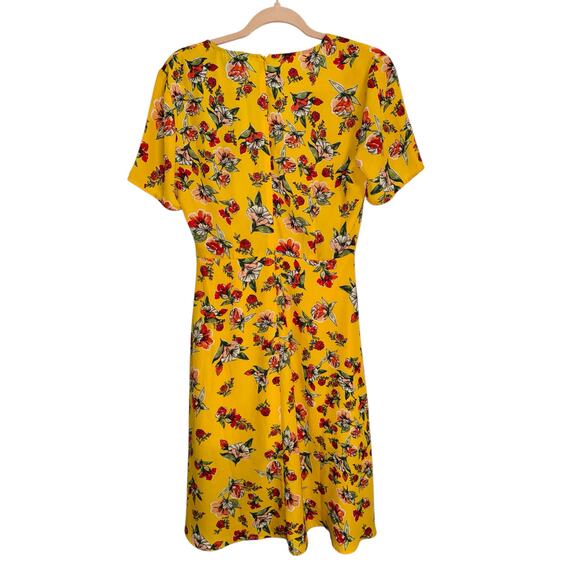 Lulu's Windows Down Yellow Floral Print Button-Front Midi Dress size Small - Picture 6 of 8